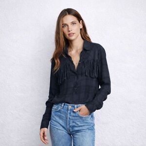 Rails Dolly Fringe Plaid Western Shirt  XS flannel